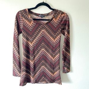 Long sleeve patterned top